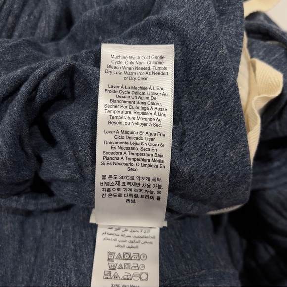 West Elm Cloud Jersey Duvet Cover Heathered Navy Blue Midnight Ribbed - Picture 7 of 10